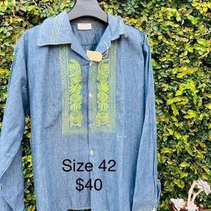 Beautiful Mexican shirt hand stitched new